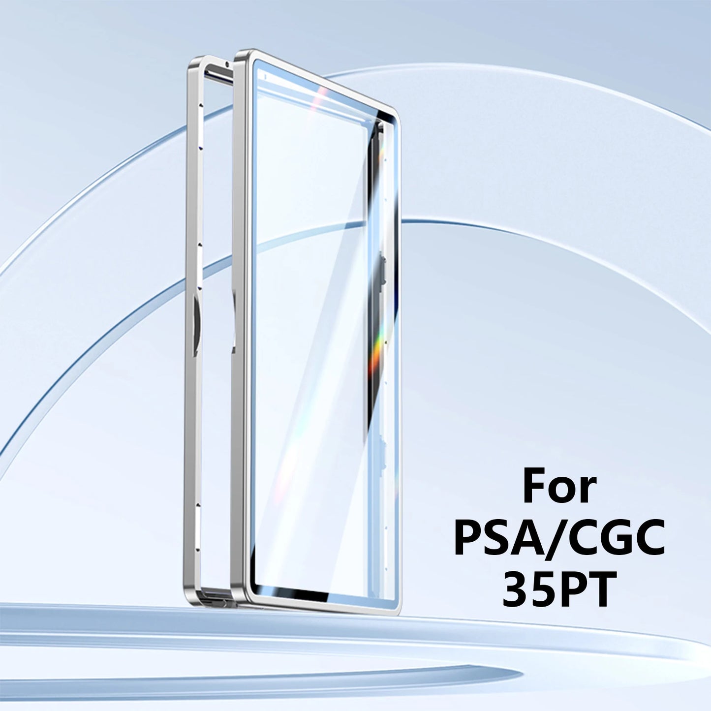 Aluminum Alloy Graded Cards Protector Case for PSA/CGC Slab, UV & Scratch Resistant Trading Card Magnetic Display Holder Box