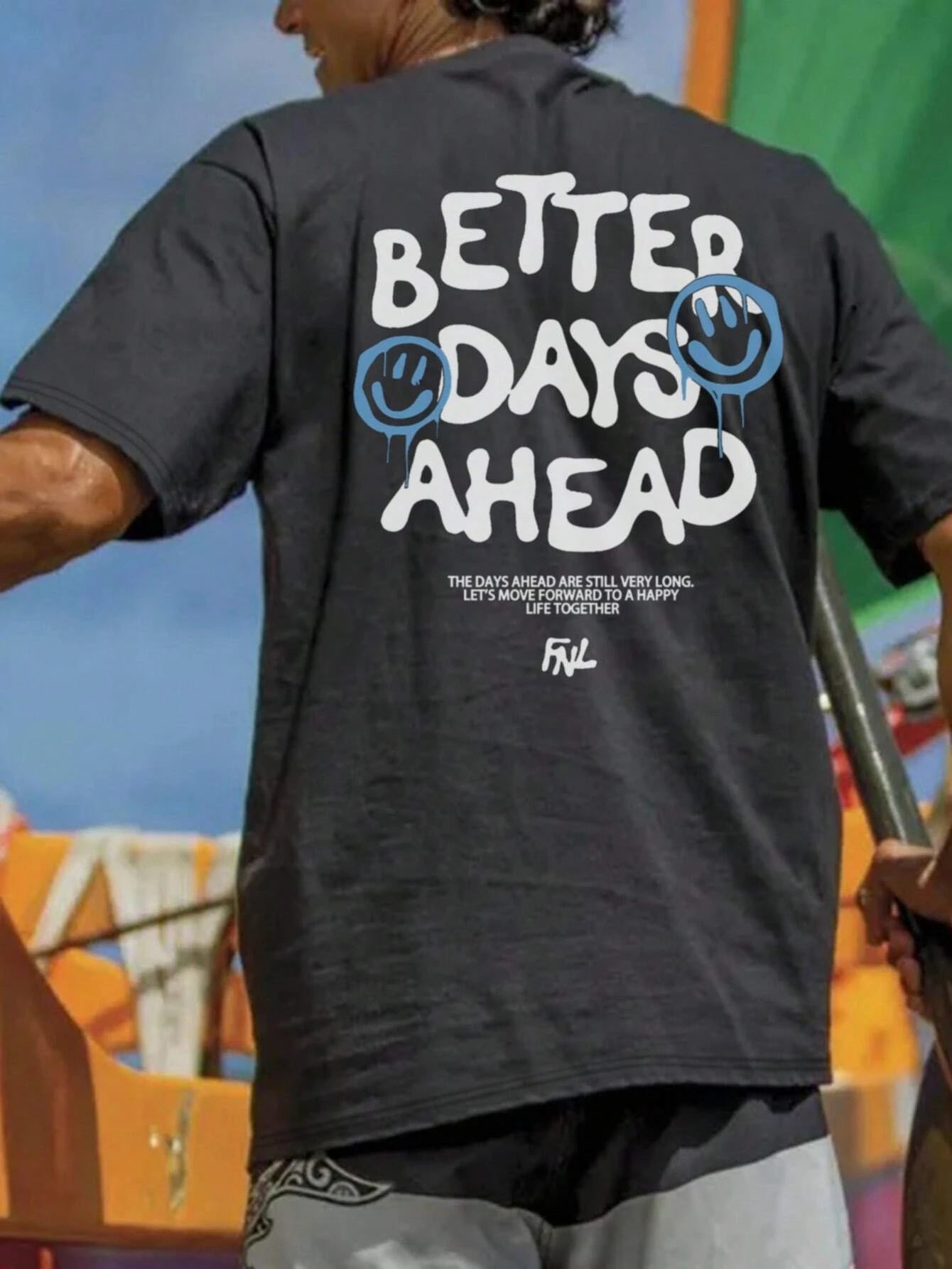Better Days Ahead Men Cotton T-Shirt Luxury Brand Fashion Big Size Top Casual Short Sleeve Streetwear Classic New Arrival Tee